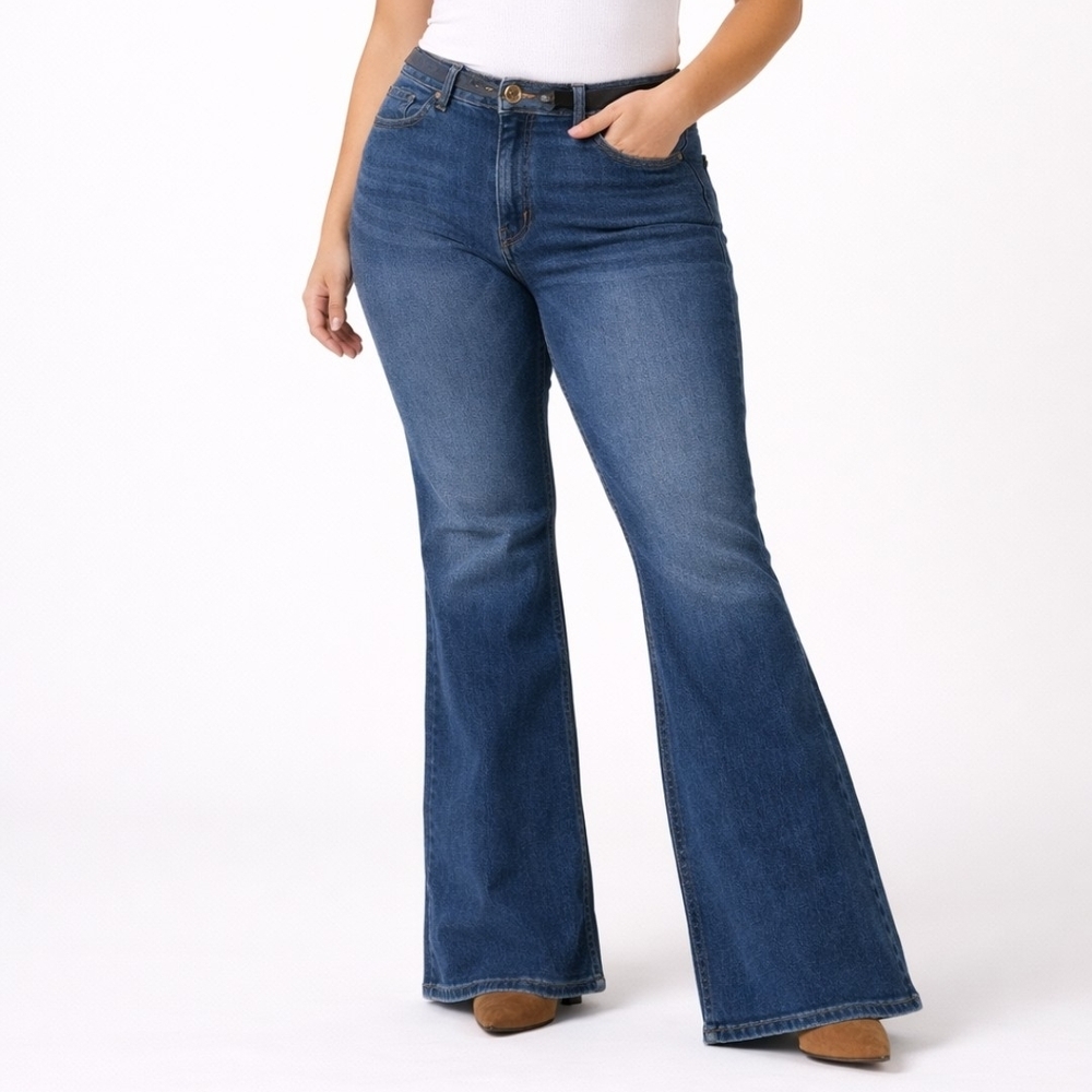 Lee Jeans Women's Size 18 L Slim Fit Flare High Rise Stretch Jeans